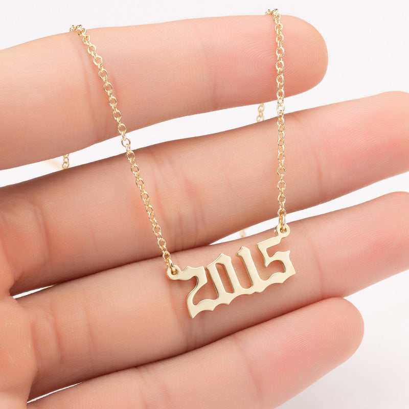 Special Date Year Number Necklace