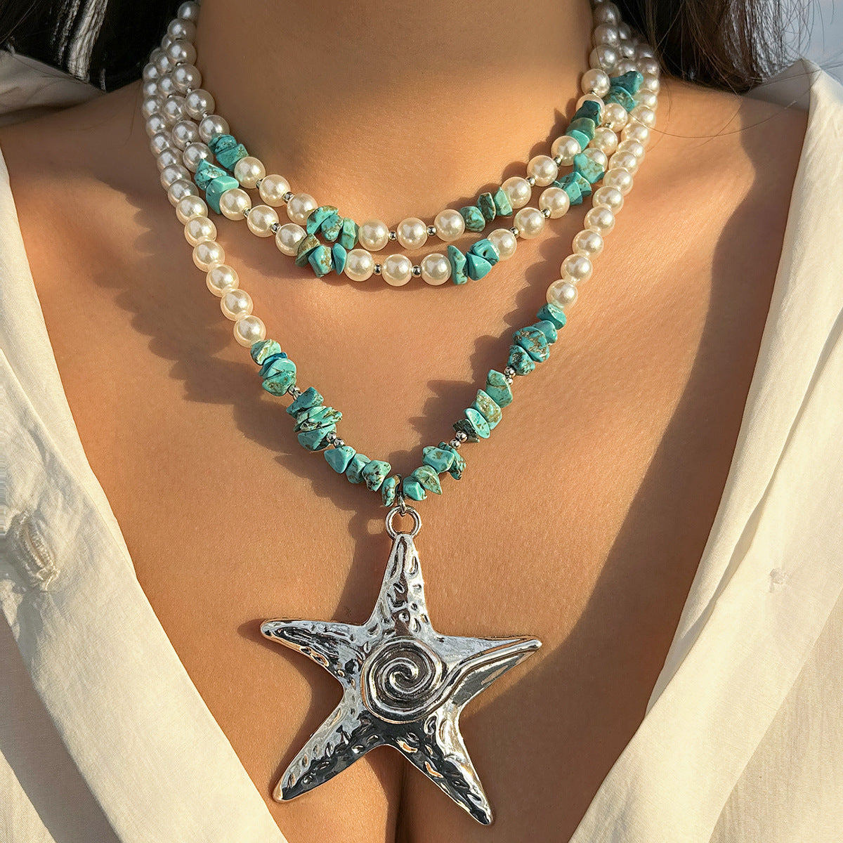 Exaggerated Starfish Large Pendant Women's Necklace