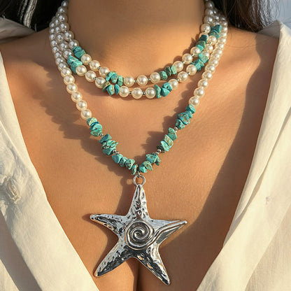 Exaggerated Starfish Large Pendant Women's Necklace