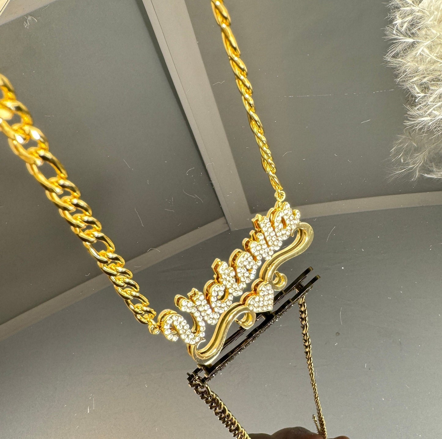 Personalized Double-layer Heart-shaped Nameplate Necklace