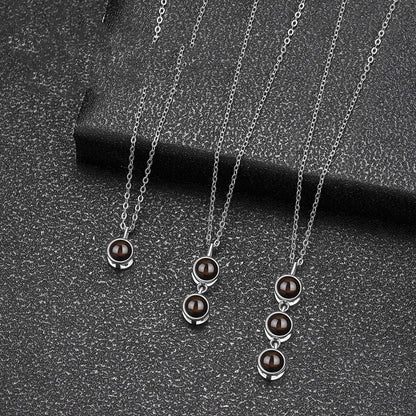 S925 Pure Silver Multi Pendant Projection Necklace