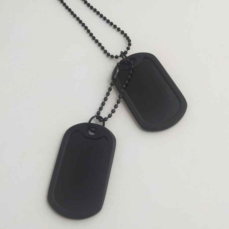Letter Double Dog Tag Necklace