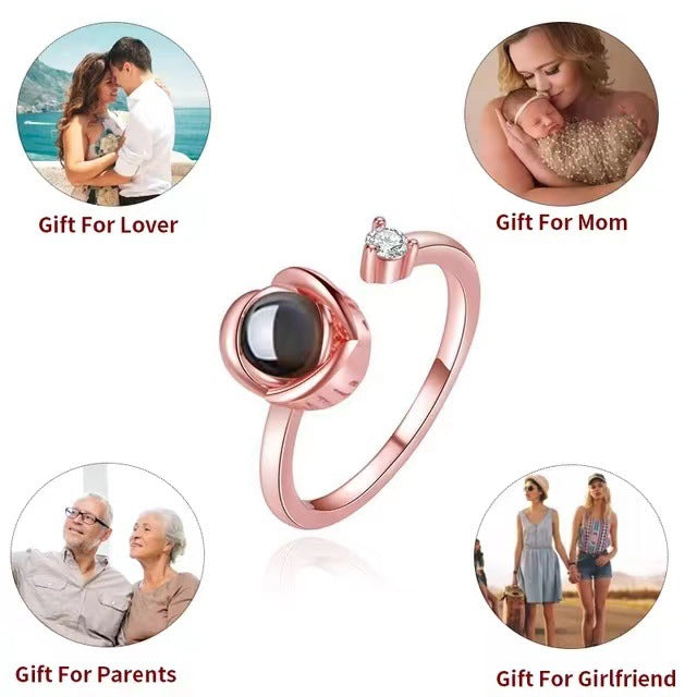 Women's Personalized Language Ring Projection