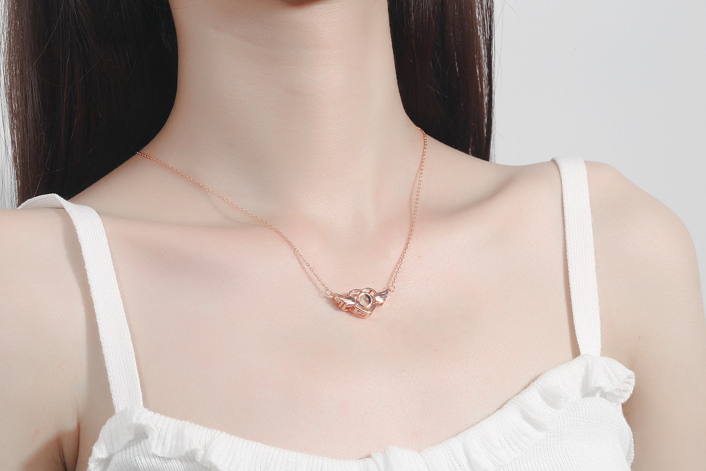 Angel Wings  Language I Love You Projection Necklace