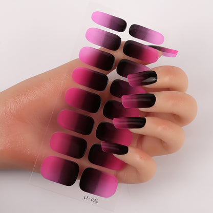 Manicure Full Stickers Solid Color 16 Small Stickers European And American Simple Nails