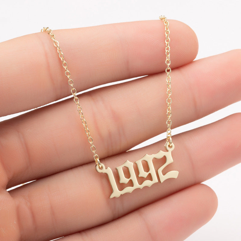 Special Date Year Number Necklace