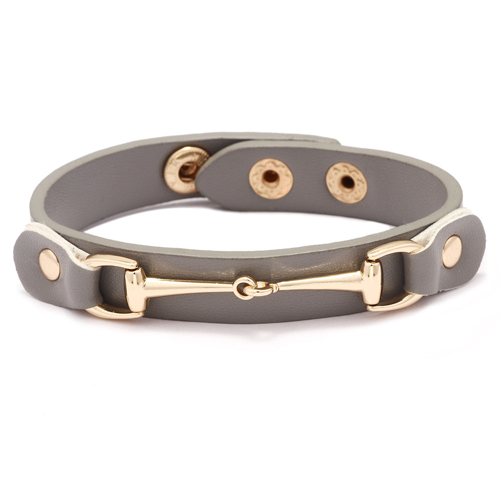 Leopard head U-shaped alloy simple bracelet