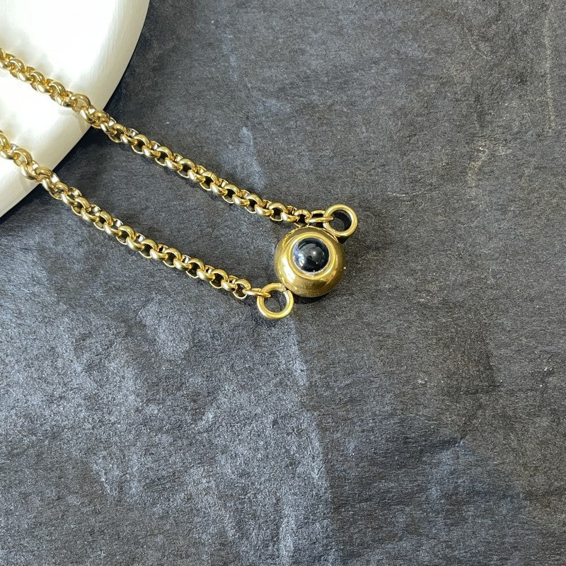 Personalized Photo Projection Titanium Steel Couple Bracelet