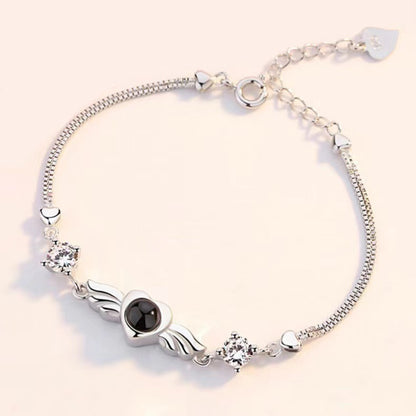 TestingWings of Angel Photo Projection Bracelet Nano Engraving Custom Jewelry
