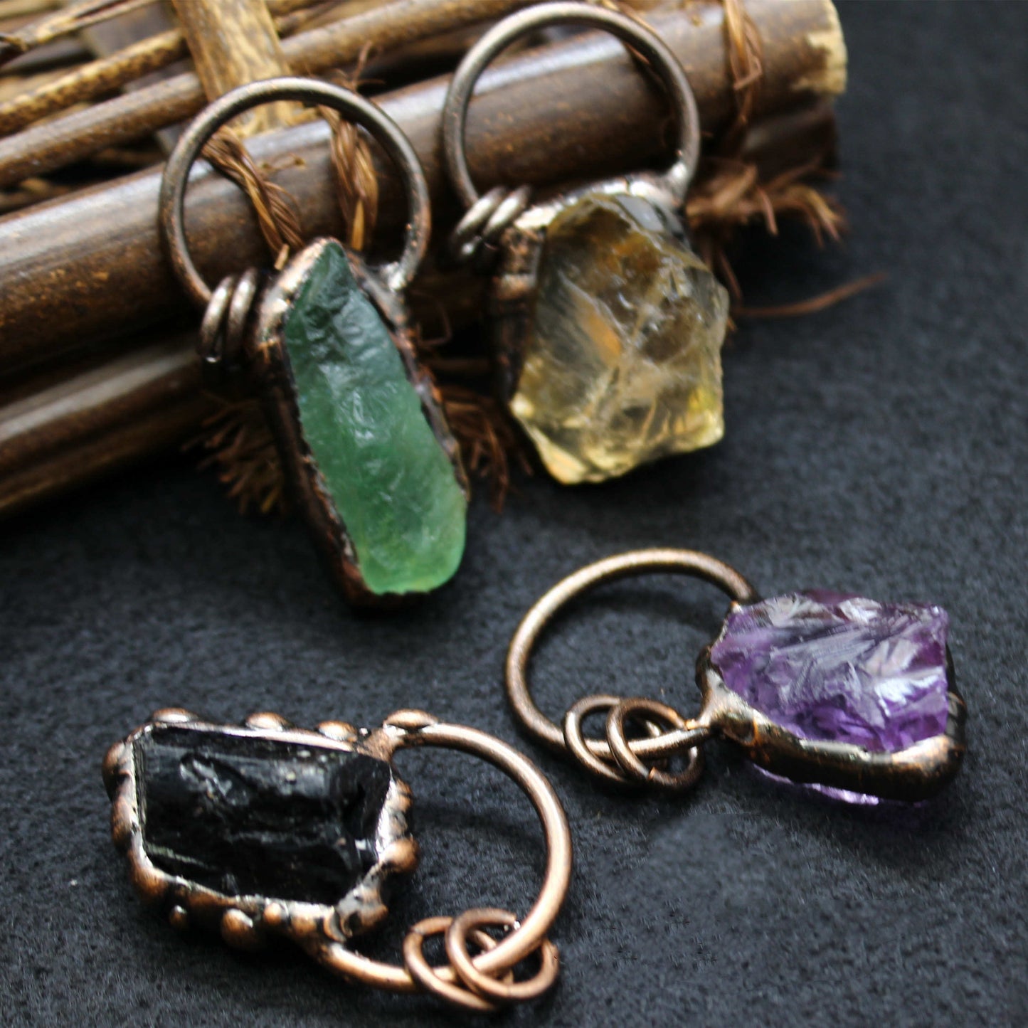 Jewelry Niche Personality Crystal Rough Stone Pendant Necklace