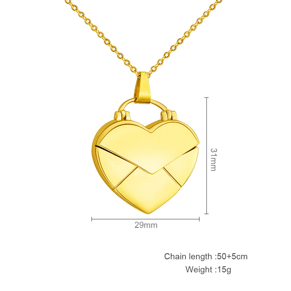 Creative DIY Heart Pendant Love Photo Box Necklace