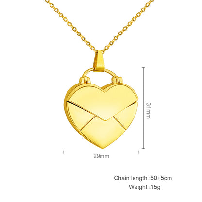 Creative DIY Heart Pendant Love Photo Box Necklace