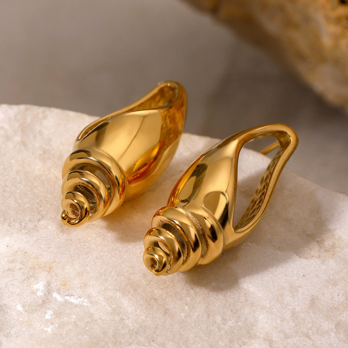 European And American Exaggerated Conch Earrings Summer Vacation High Sense