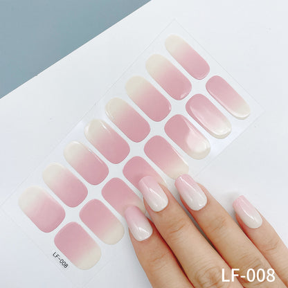 Manicure Full Stickers Solid Color 16 Small Stickers European And American Simple Nails
