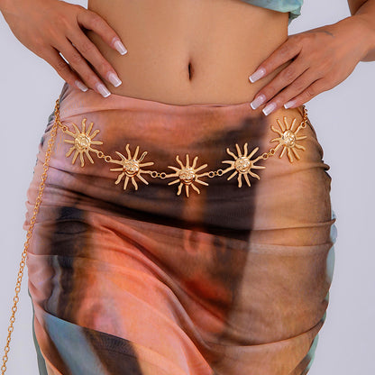 Exaggerated Face Sun Alloy Ring Suit Vacation Beach Geometric Adjustable Ring