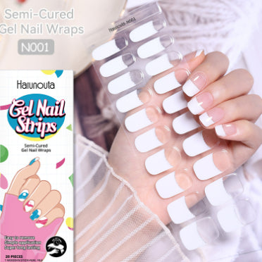 Semi-cured Gel Ice Transparent Nude Color Nail Stickers