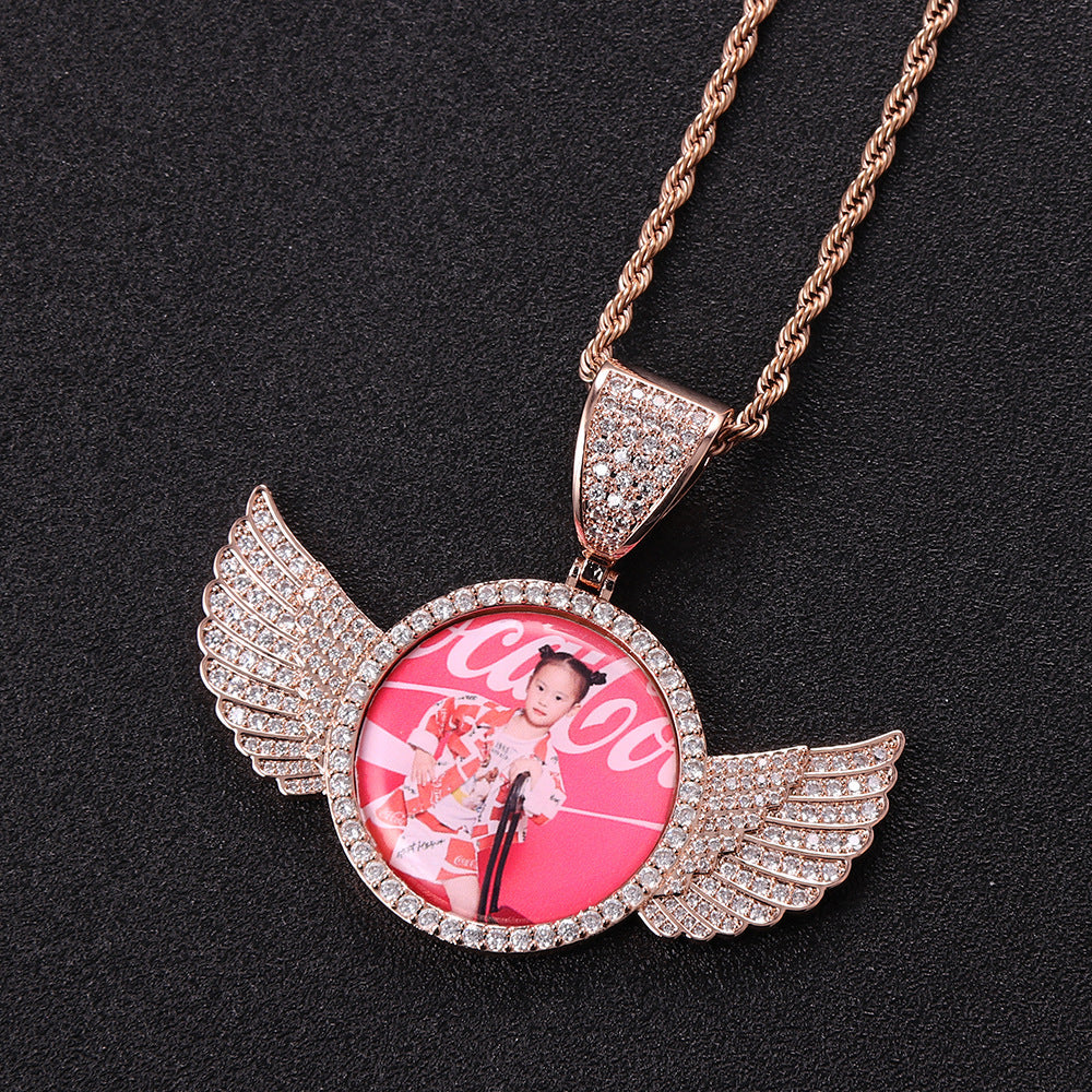Angel Wings Photo Frame Necklace