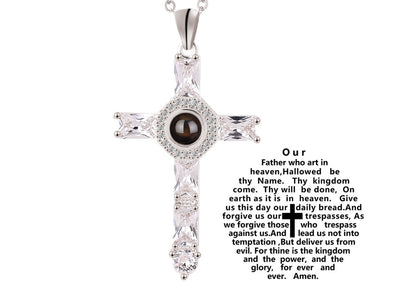 Jewelry Cross Projection Necklace Bronze Projection