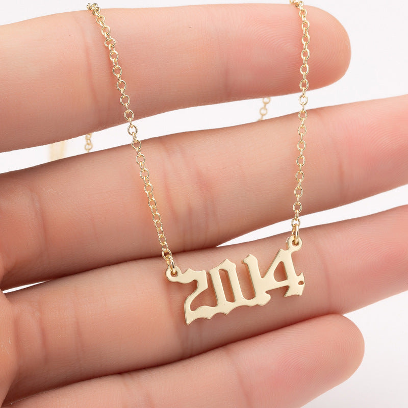 Special Date Year Number Necklace