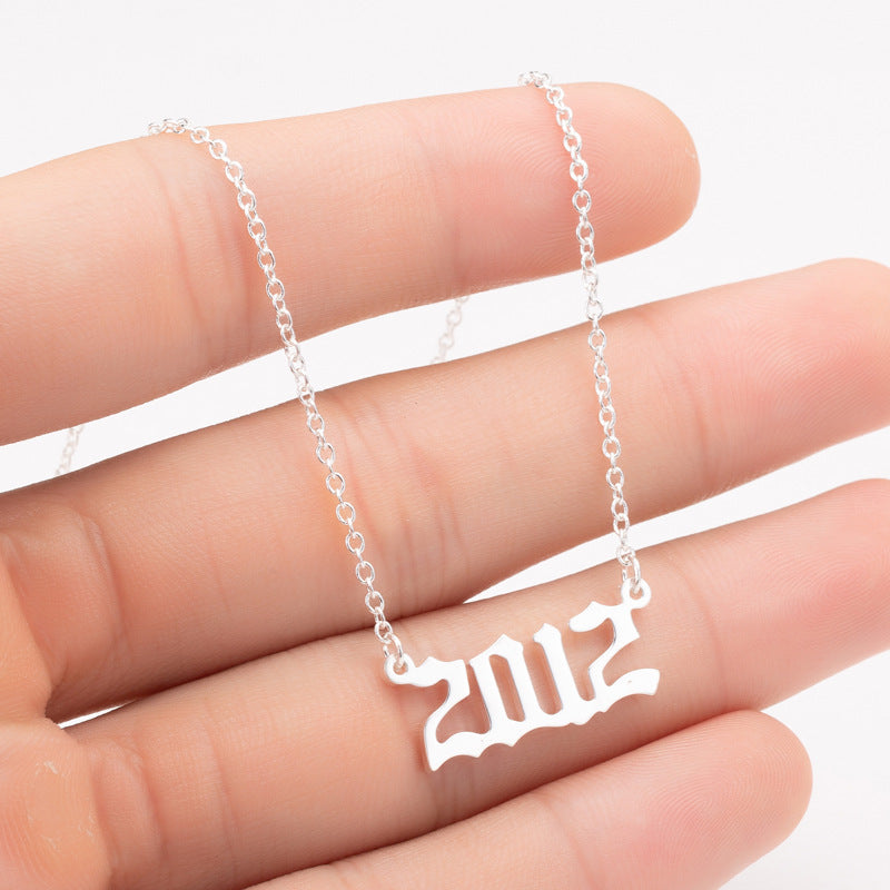 Special Date Year Number Necklace