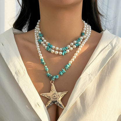 Exaggerated Starfish Large Pendant Women's Necklace