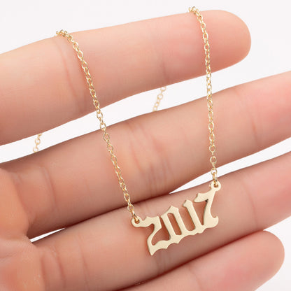 Special Date Year Number Necklace