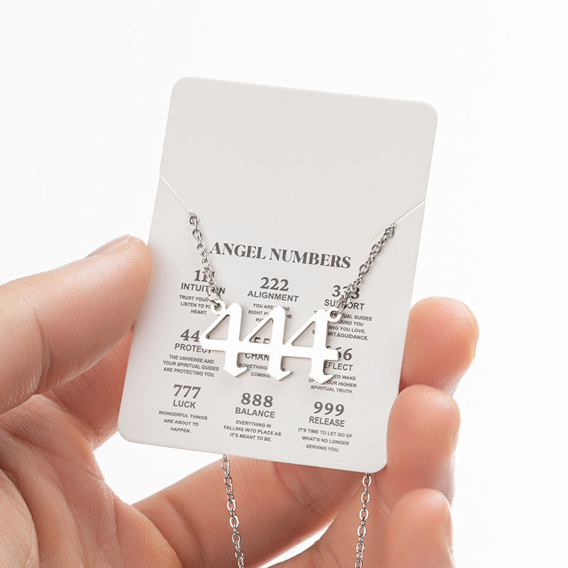 Angel Lucky Number Pendant Fashion 000-999 Stainless Steel Vintage Necklace