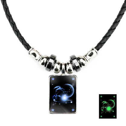 Twelve Constellation Luminous Crystal Necklace
