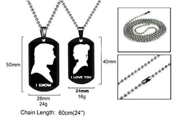 Heartbeat & Heart Shape Rocket Moon Couple Necklaces Black Titanium Steel DIY Engrave Tag Stone Pendant Necklace