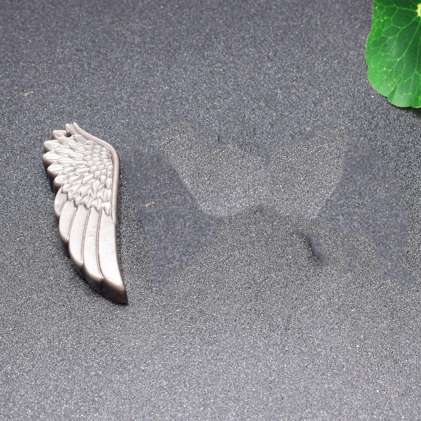 Silver stone Wing Pendant Necklace