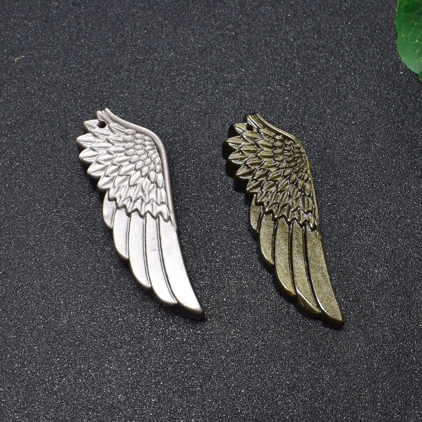 Silver stone Wing Pendant Necklace