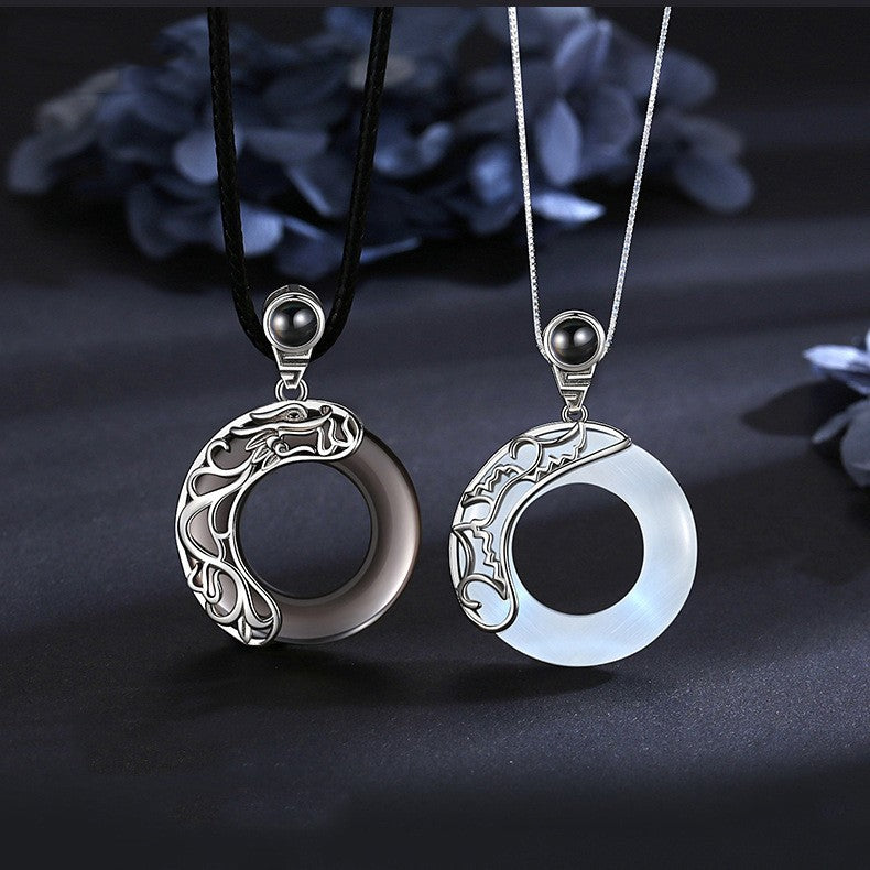 Projection Pendant Necklace With High Quality Black Rope