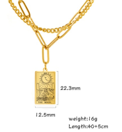 Twelve Constellation Tarot Necklace Retro Constellation Necklace