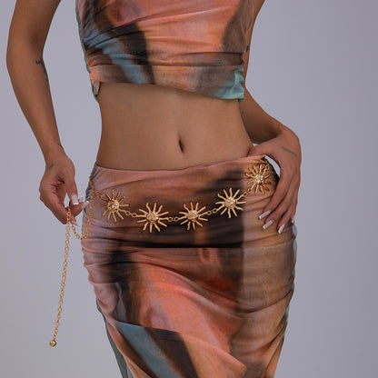 Exaggerated Face Sun Alloy Ring Suit Vacation Beach Geometric Adjustable Ring