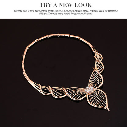 Four-piece Leaf Exaggerated Bridal Wedding Jewelry