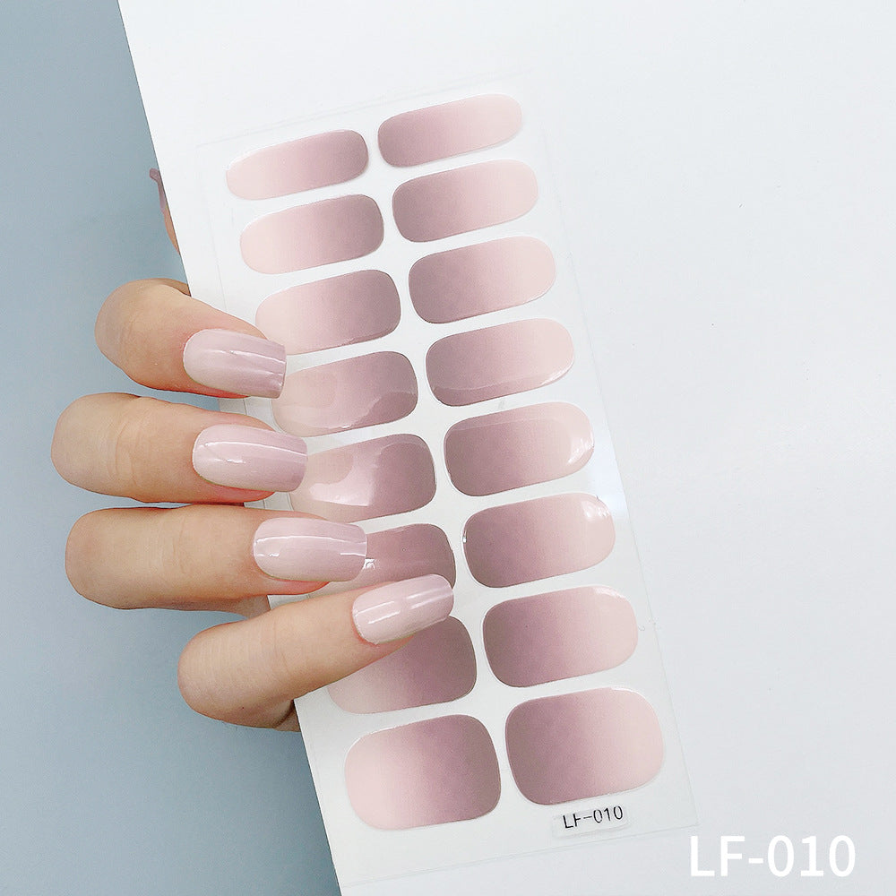Manicure Full Stickers Solid Color 16 Small Stickers European And American Simple Nails