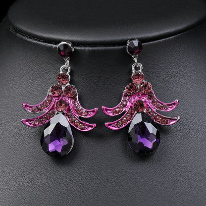 Diamond-Set Alloy Drop-Shaped Exaggerated Jewelry Necklace