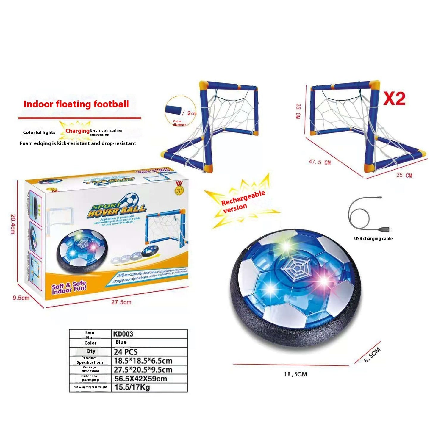 Creative Portable Children's Air Cushion Suspension Football Educational Toys