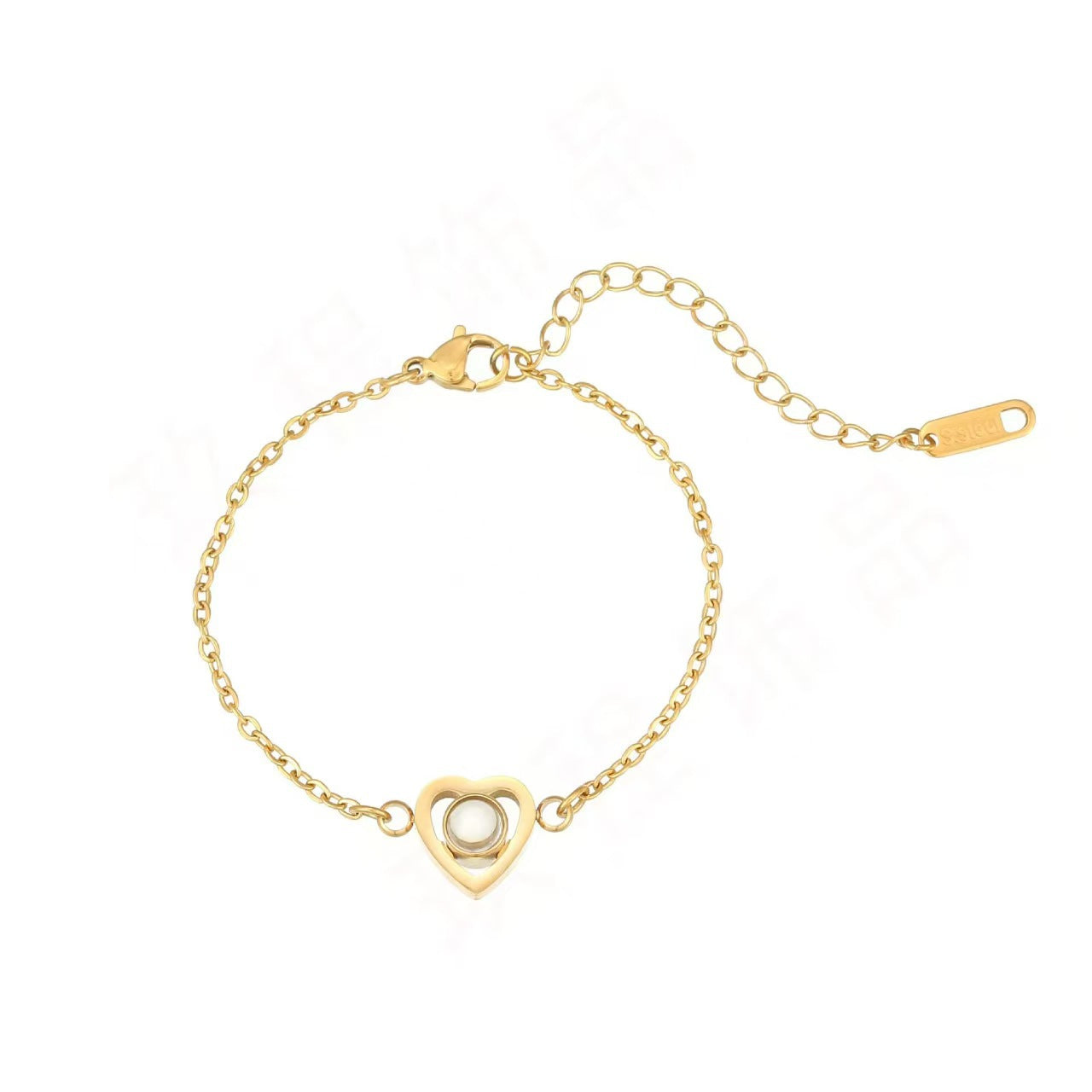 Titanium Steel Heart-shaped Projection Customized Picture Bracelet