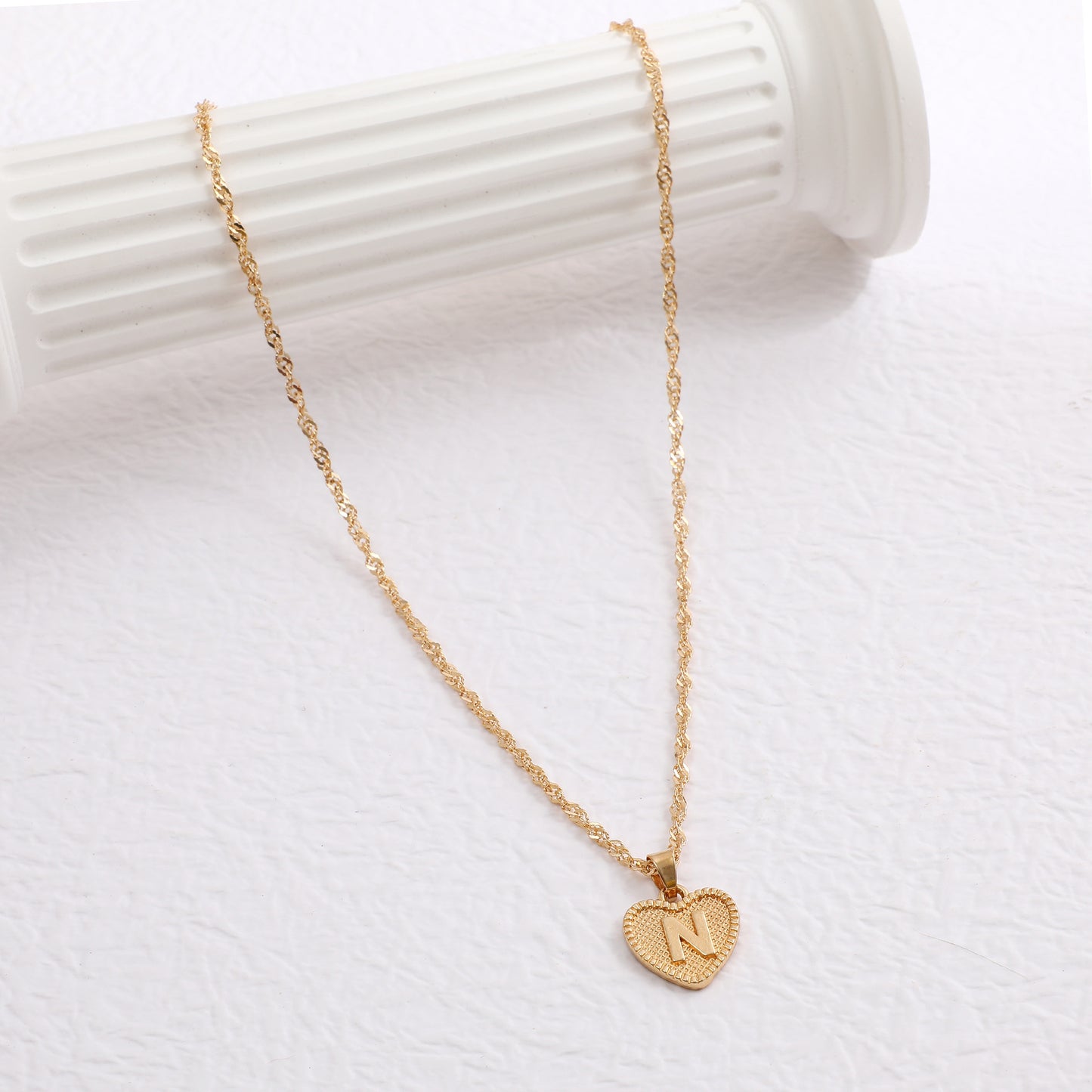 Fashion Jewelry Creative Simple Women's Peach Heart Letter Necklace Love Pendant