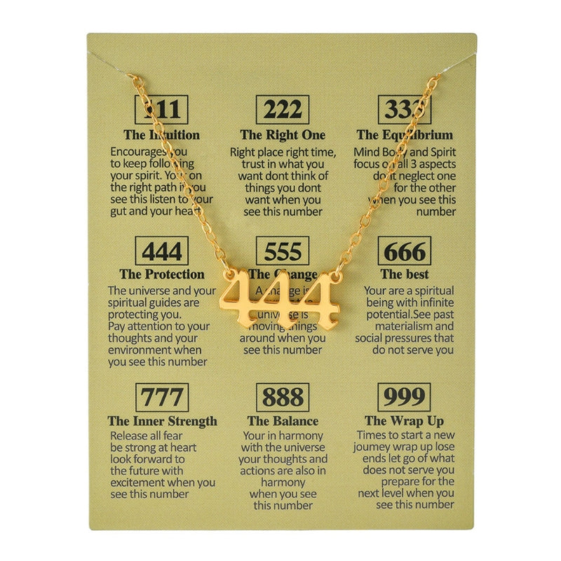 Women's Electroplated Gold Angel Number Necklace