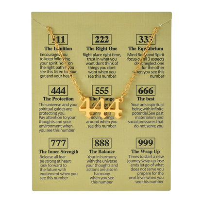 Women's Electroplated Gold Angel Number Necklace