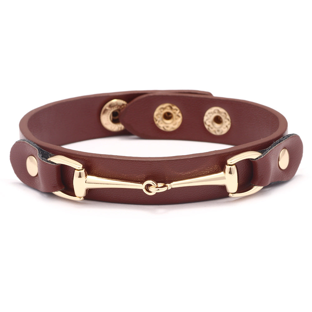 Leopard head U-shaped alloy simple bracelet