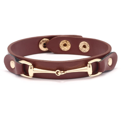 Leopard head U-shaped alloy simple bracelet