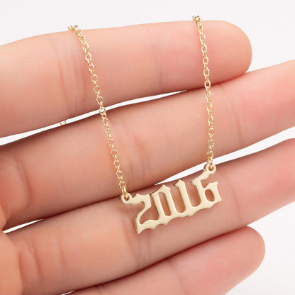 Special Date Year Number Necklace