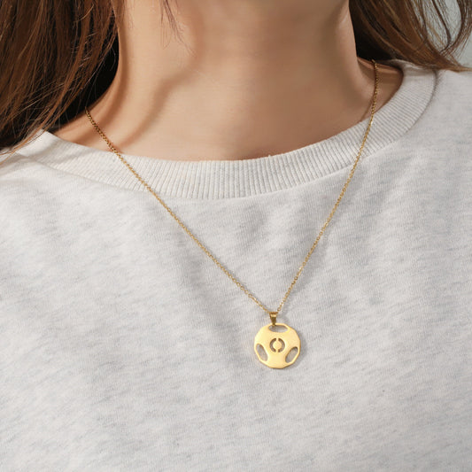 Titanium Steel Hollow Football 304 Stainless Steel Necklace