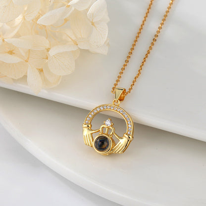 100 Languages I Love You Crown Projection Necklace