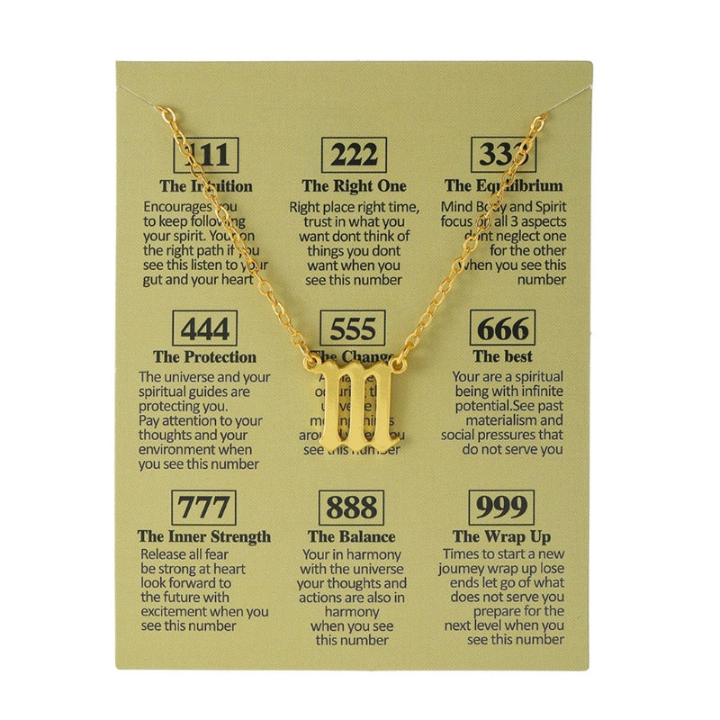 Women's Electroplated Gold Angel Number Necklace