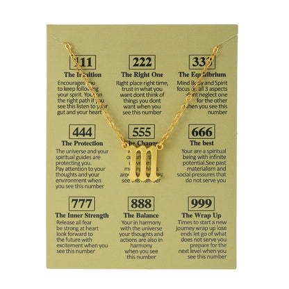 Women's Electroplated Gold Angel Number Necklace