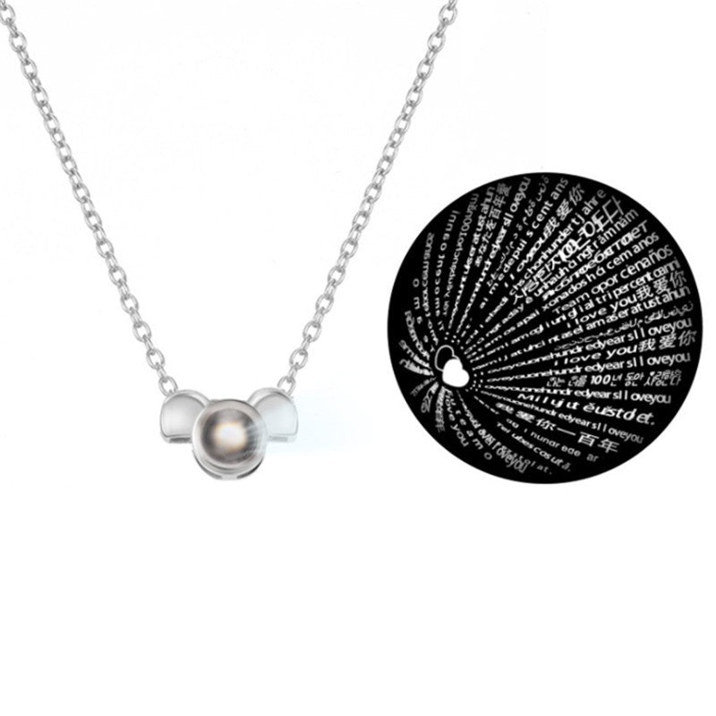 100 languages I love you projection necklace